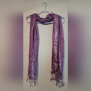 Scarf. Joe Boxer. One Size. Purple & silver. Lightweight.